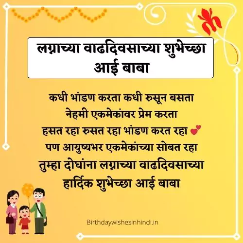 Aai Baba Anniversary Wishes In Marathi